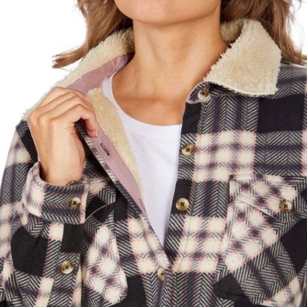 Sherpa-Lined Plaid Jacket
